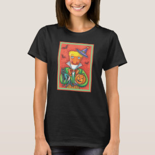 ANDY THE CANDY CORN MAN, BLACK CAT EN JACK Colorfu T-shirt