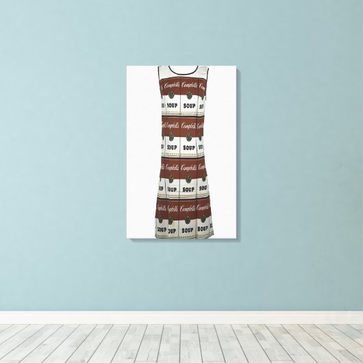 Andy Warhol - De souper jurk Canvas Afdruk (Insitu (Houten vloer))