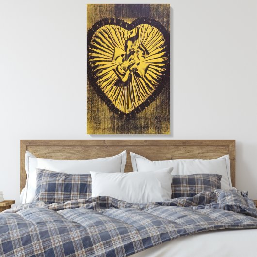 Andy Warhol - Geel Snoepjes Doos Canvas Afdruk (Insitu (Slaapkamer))