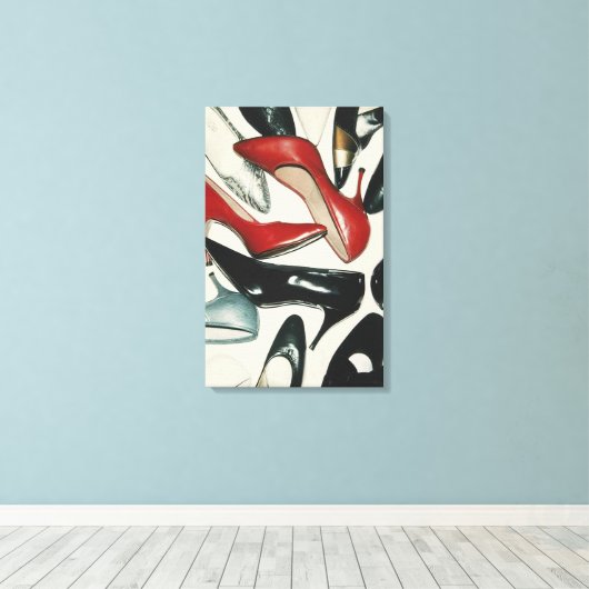 Andy Warhol - Schoenen Canvas Afdruk (Insitu (Houten vloer))