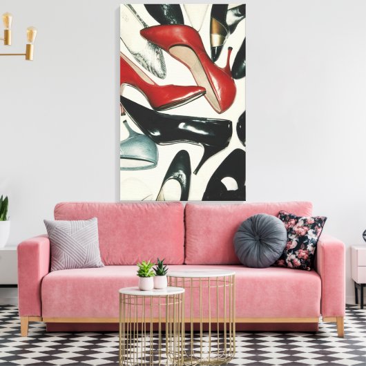 Andy Warhol - Schoenen Canvas Afdruk (Insitu (Woonkamer))