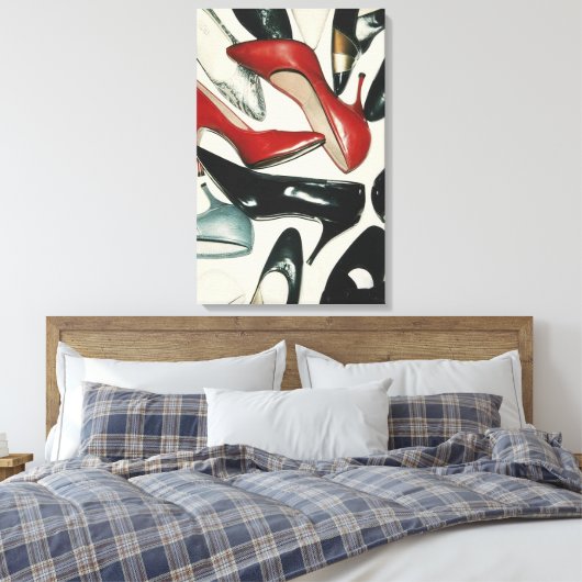 Andy Warhol - Schoenen Canvas Afdruk (Insitu (Slaapkamer))