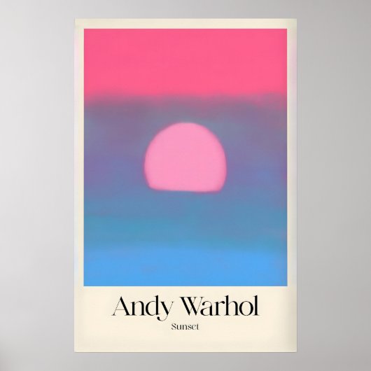 Andy Warhol Sunset Roze Blauw Pop Art Poster (Voorkant)