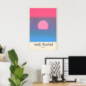 Andy Warhol Sunset Roze Blauw Pop Art Poster (Thuiskantoor)