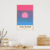 Andy Warhol Sunset Roze Blauw Pop Art Poster (Keuken)
