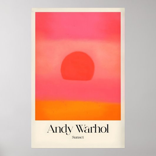 Andy Warhol Sunset Roze Oranje Pop Art Print (Voorkant)