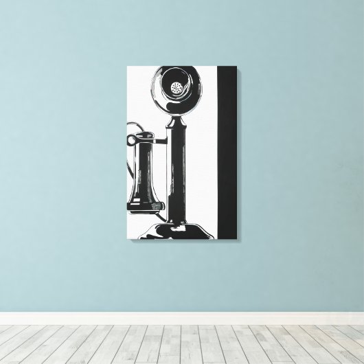 Andy Warhol - Telefoon Canvas Afdruk (Insitu (Houten vloer))