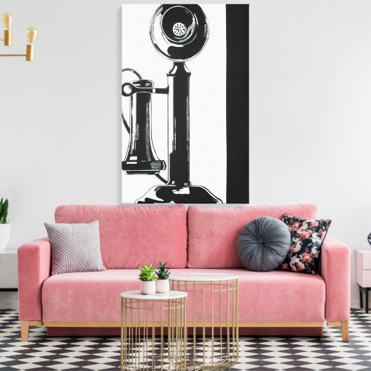 Andy Warhol - Telefoon Canvas Afdruk (Insitu (Woonkamer))