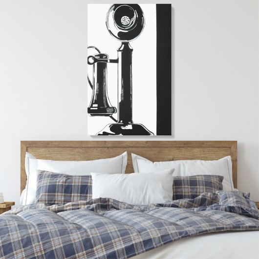 Andy Warhol - Telefoon Canvas Afdruk (Insitu (Slaapkamer))