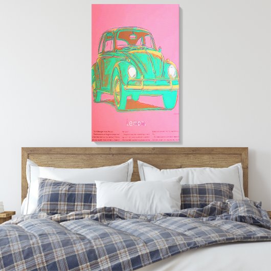 Andy Warhol - Volkswagen Canvas Afdruk (Insitu (Slaapkamer))