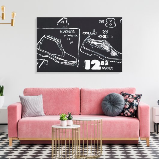 Andy Warhol - werklaarzen Canvas Afdruk (Insitu (Woonkamer))