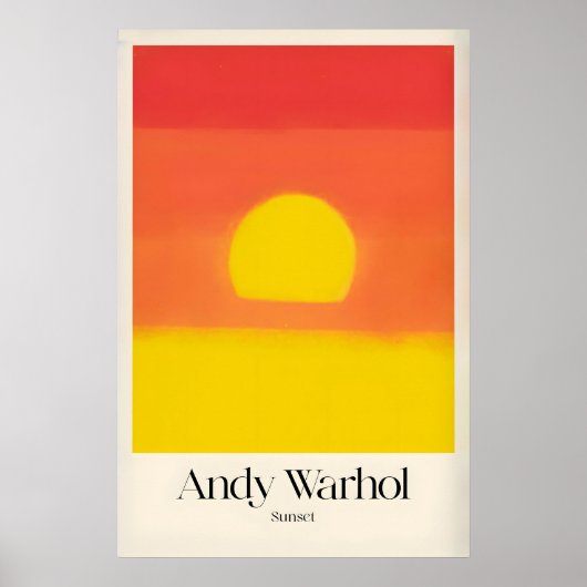 Andy Warhol Zonsondergang Rood Geel Pop Art Abstra Poster (Voorkant)