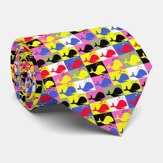 Andy Whale-hole™ (12)_festive-splashy party Stropdas (Opgerold)