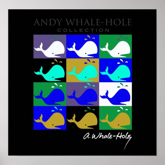 Andy Whale-Hole™_12 paneel omgekeerd kleurenposter Poster (Voorkant)