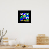 Andy Whale-Hole™_12 paneel omgekeerd kleurenposter Poster (Keuken)