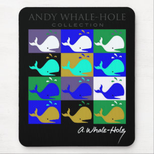 Andy Whale-Hole™_12 paneel omgekeerde kleurenmou Muismat