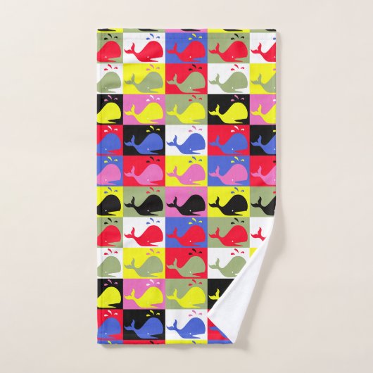 Andy Whale-Hole™ patroon_kleurrijke walvissen_paro Bad Handdoek (Handdoek)