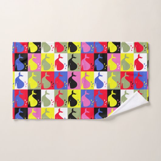 Andy Whale-Hole™ patroon_kleurrijke walvissen_paro Bad Handdoek (Handdoek)