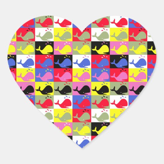 Andy Whale-Hole™_Veel 'walvissen hartvormig Hart Sticker (Voorkant)