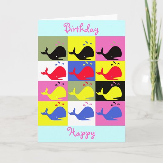 Andy Whale-Hole ™_ "Verjaardag Happy" Groet Kaart (Voorkant)