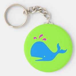 Andy Whale Singletons_aqua, magenta op groen Sleutelhanger