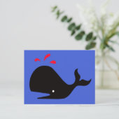 Andy Whale Singletons_black, rood op blauw Briefkaart (Staand voorkant)