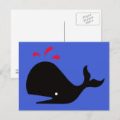 Andy Whale Singletons_black, rood op blauw Briefkaart (Voorkant / Achterkant)