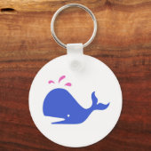 Andy Whale Singletons_blauw,roze op wit Sleutelhanger (Voorkant)