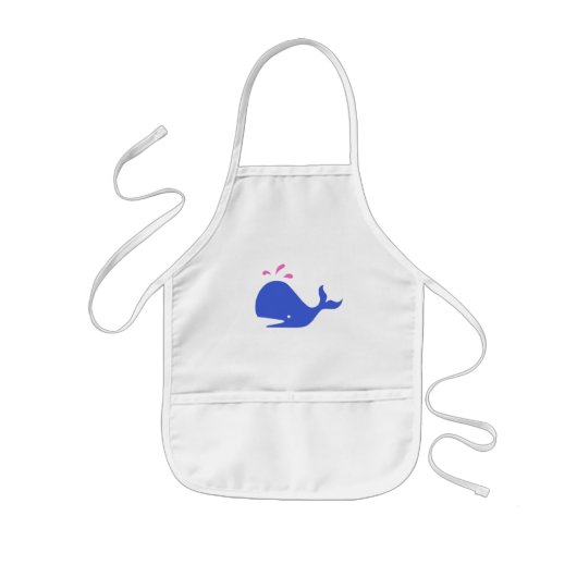 Andy Whale Singletons_blue, roze op wit Kinder Schort (Voorkant)