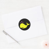 Andy Whale Singletons_geel, roze zwart Ronde Sticker (Envelop)