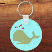 Andy Whale Singletons_groen,rood op teal Sleutelhanger (Voorkant)
