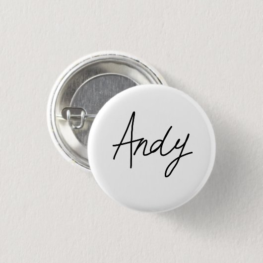 Andy's handtekeningbadge ronde button 3,2 cm (Voorkant /achterkant)