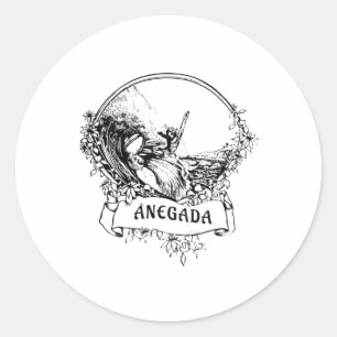 Anegada, Bvi Vintage Retro Surfen Surfer Vakantie Ronde Sticker