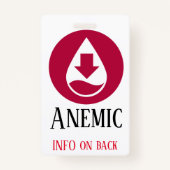Anemic Badge met lanyard (Voorkant)