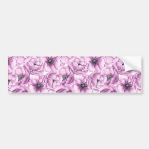 Anemonbloemen waterverf patroon bumpersticker