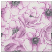 Anemonbloemen waterverf patroon stof (Swatch)