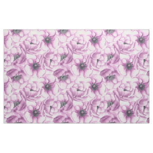 Anemonbloemen waterverf patroon stof