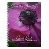Anemone 60th Birthday Personalized Guest Book Notitieboek (Voorkant)