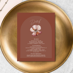 Anemone Arch Dark Terracotta Wedding Details Informatiekaartje