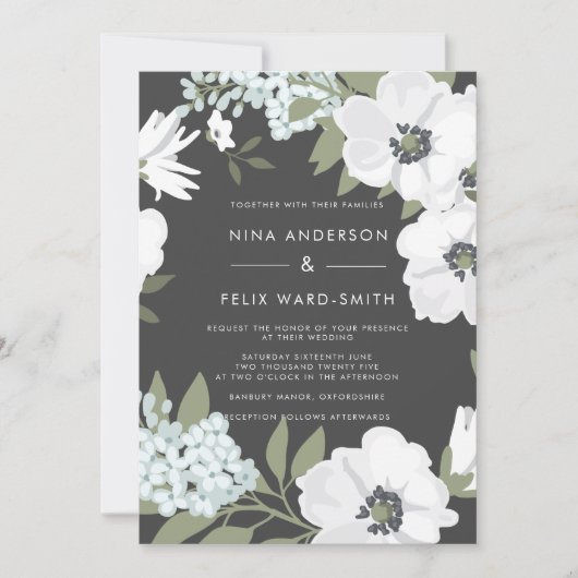  Anemone Ash Wedding Kaart (Voorkant)