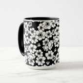 Anemone Bloem Zwart-wit Mok (Voorkant links)