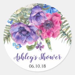 Anemone Bloemen Bloemen Vrijgezellenfeest Ronde Sticker
