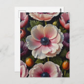 Anemone bloemen briefkaart (Voorkant / Achterkant)