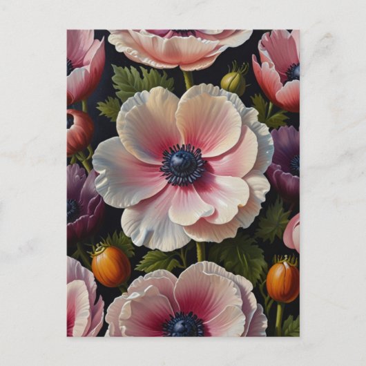 Anemone bloemen briefkaart (Voorkant)