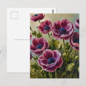 Anemone bloemen briefkaart (Voorkant / Achterkant)