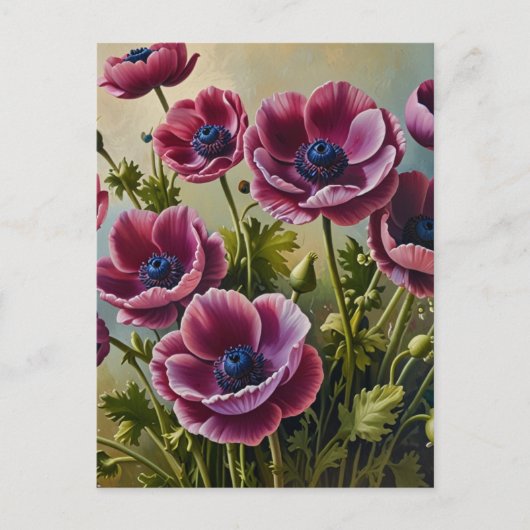 Anemone bloemen briefkaart (Voorkant)