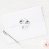 Anemone Bloemen Waterverf Vintage bruiloft Ronde Sticker (Envelop)