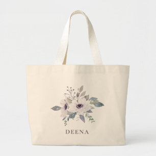 Anemone bloemenboeket gepersonaliseerd grote tote bag