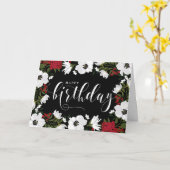 Anemone Blooms | Witte en rode Happy Birthday Kaar Kaart (Gele Bloem)