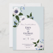 Anemone & blue delphinium 5x7 Weddenschap Kaart (Voorkant)